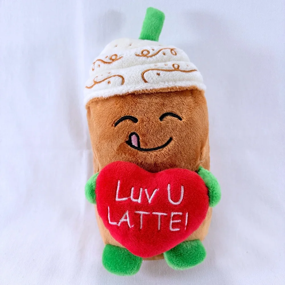 Russ Made Someone Happy Snackeez Luv U Latte Plush 7in Coffee Cup Heart